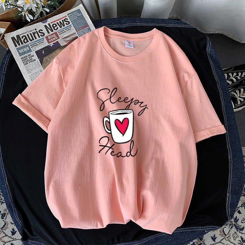 Drop Shoulder Light Coral T-Shirt with Printed Mug?Unisex
